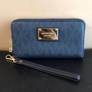 Michael Kors Baltic Blue Wallet with wristlet strap - Gently Used